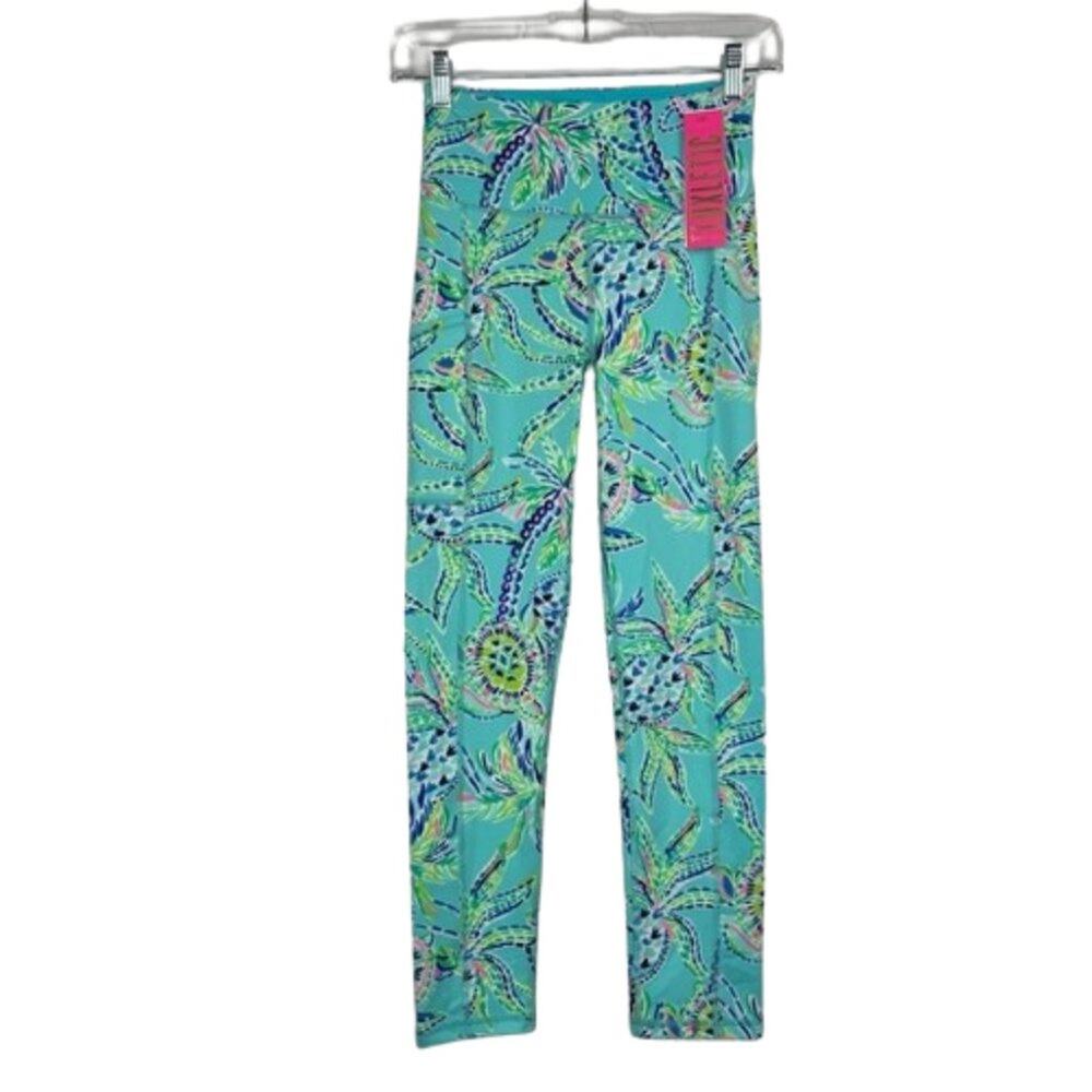 Lily Pulitzer Luxletic Weekender High Rise Midi Bermuda Blue Turtle size XS NWT